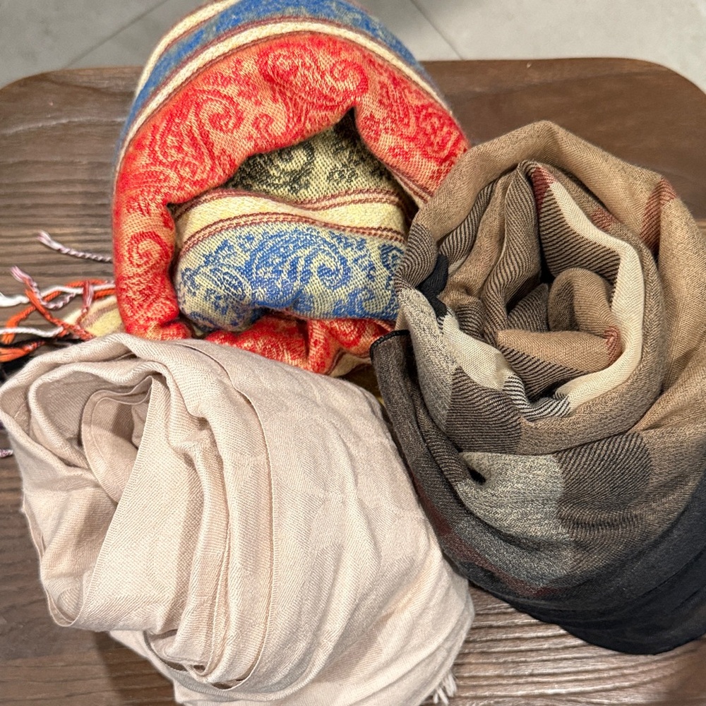 Assorted Patterned and Solid Fashion Scarves - Multicolor Set